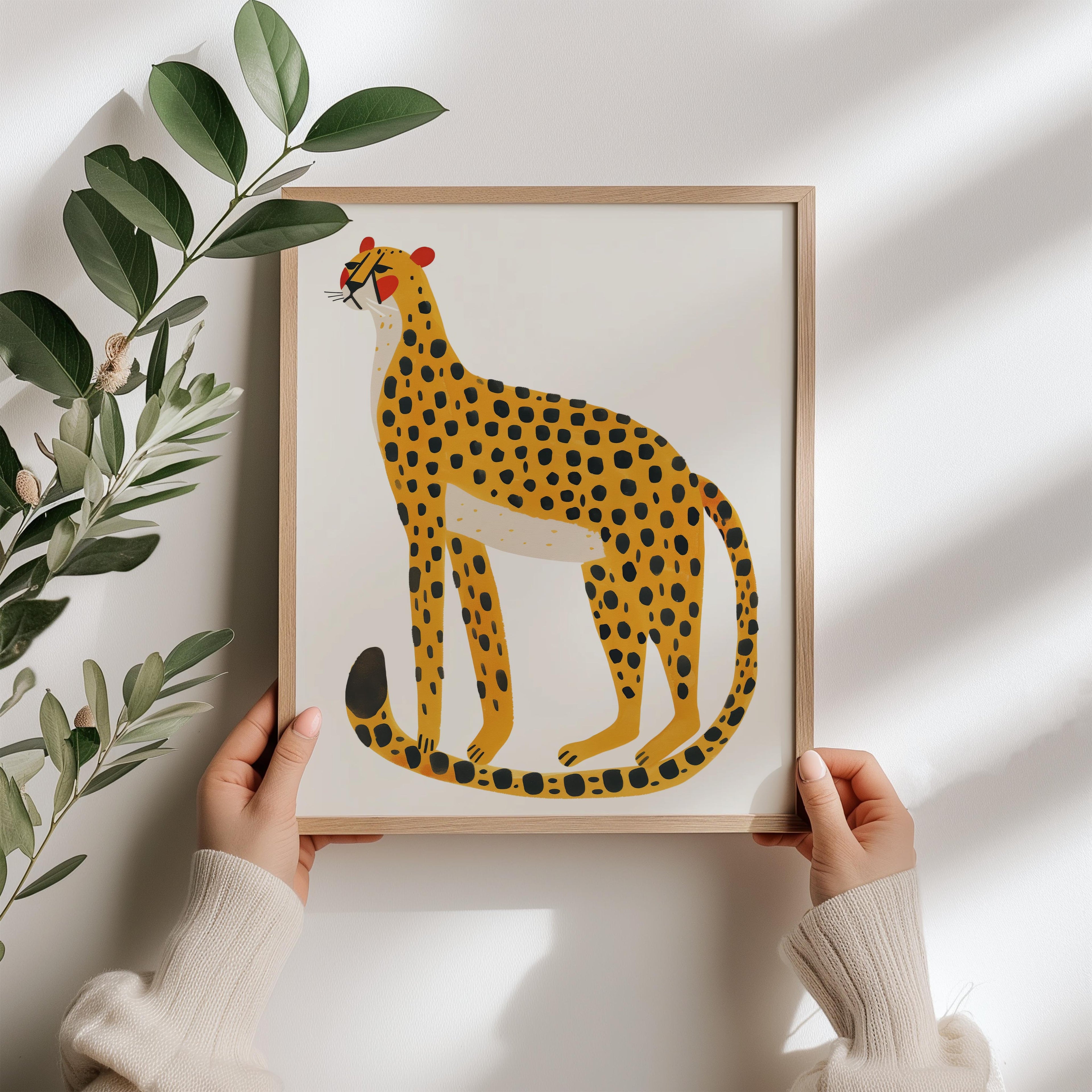 Minimalist Cheetah Wall Art Print