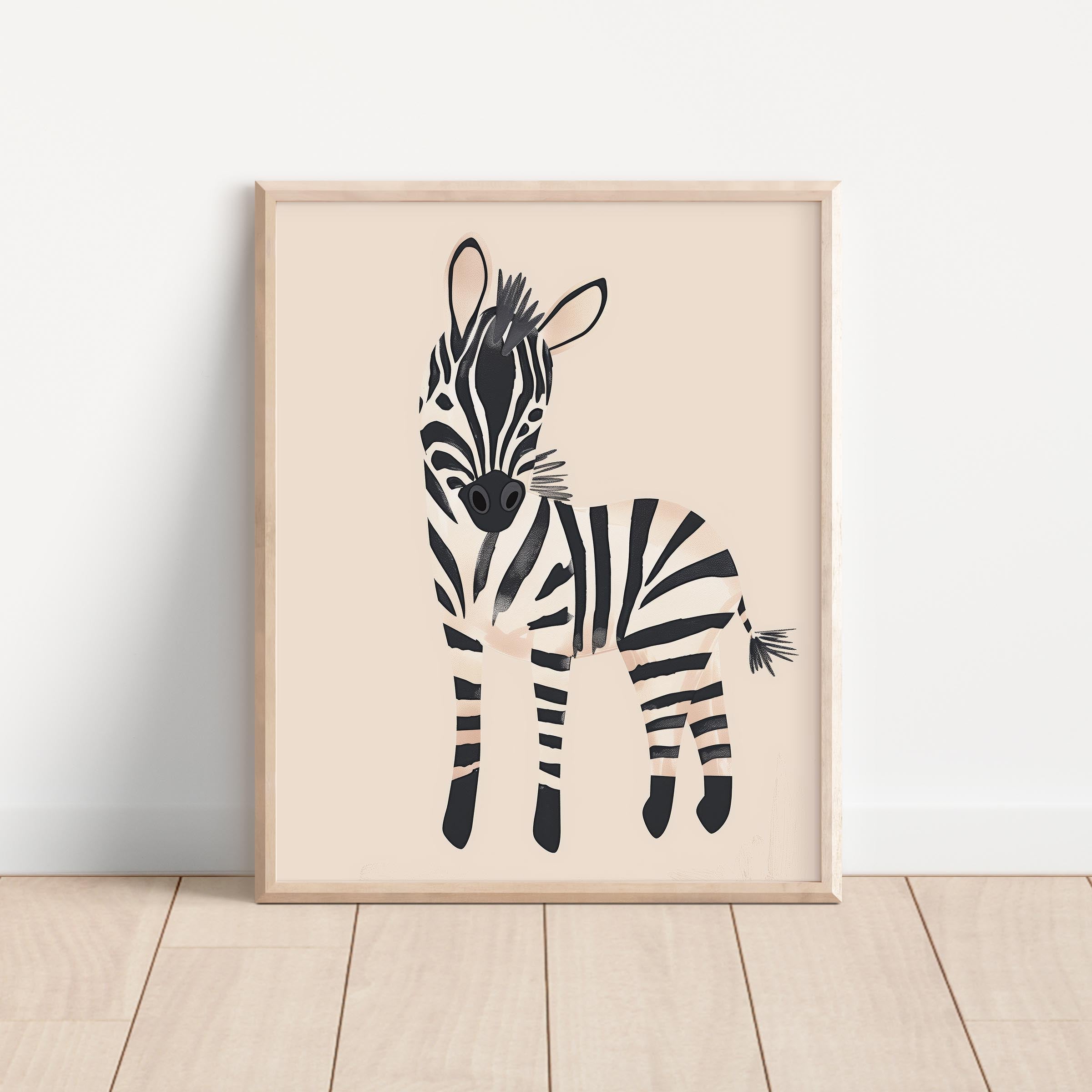 Minimalist Zebra Wall Art Print
