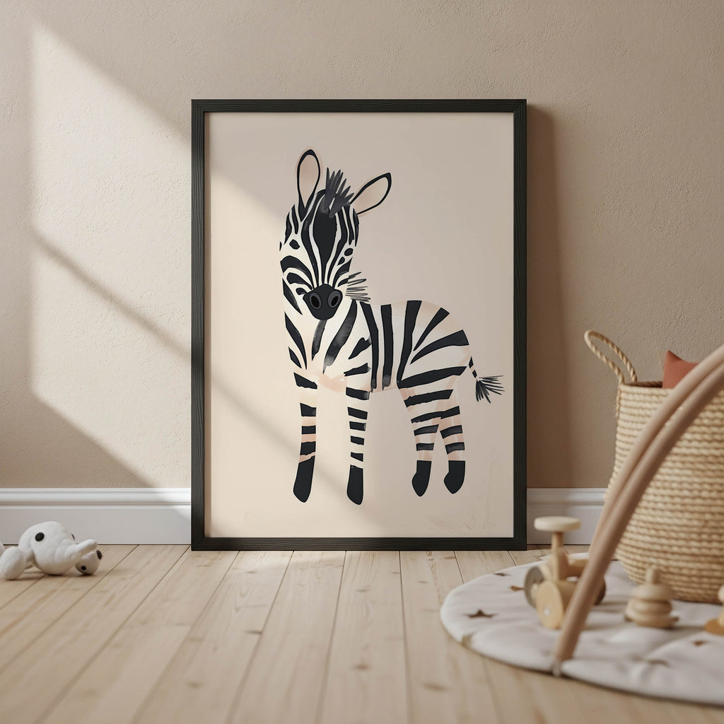 Minimalist Zebra Wall Art Print