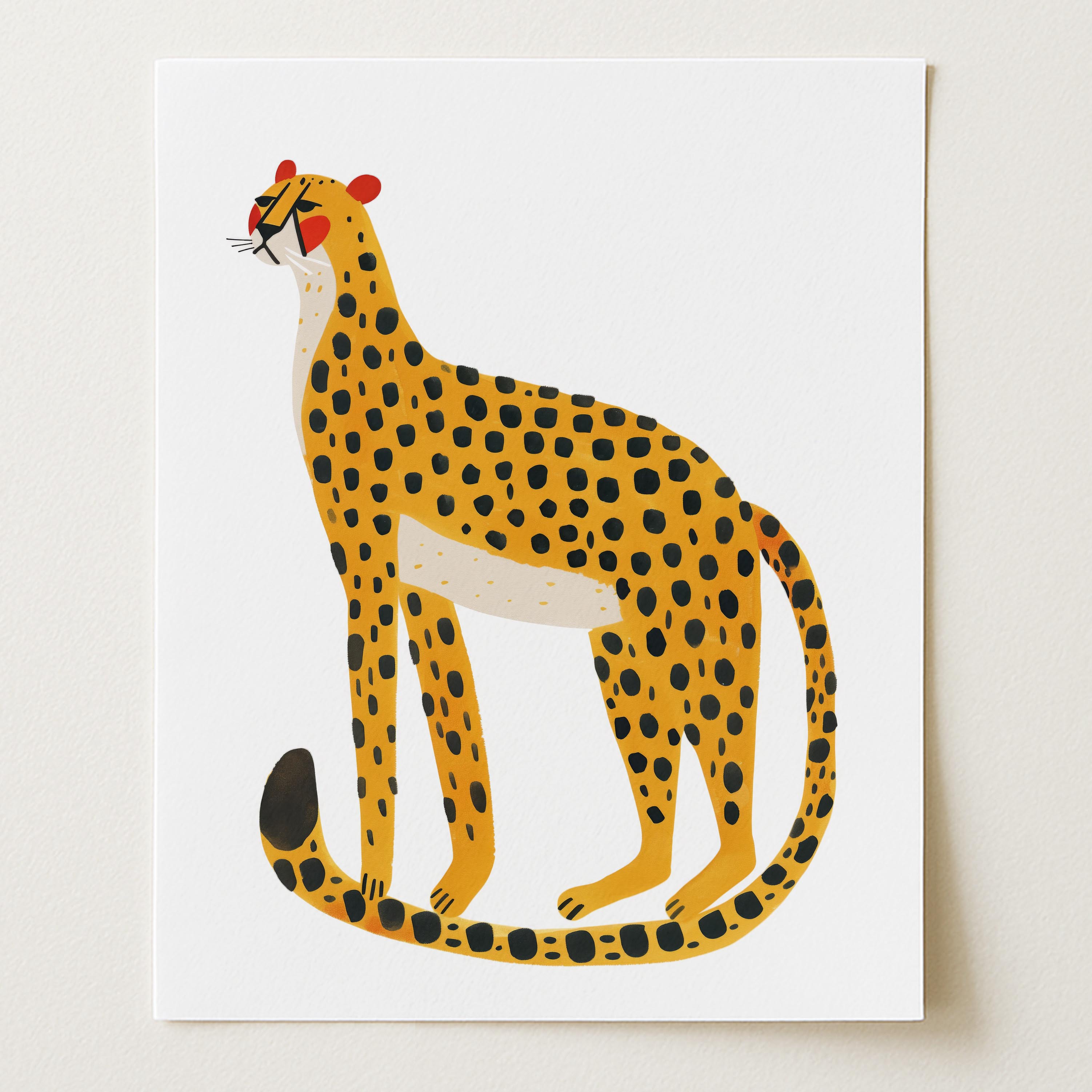 Minimalist Cheetah Wall Art Print (Unframed)