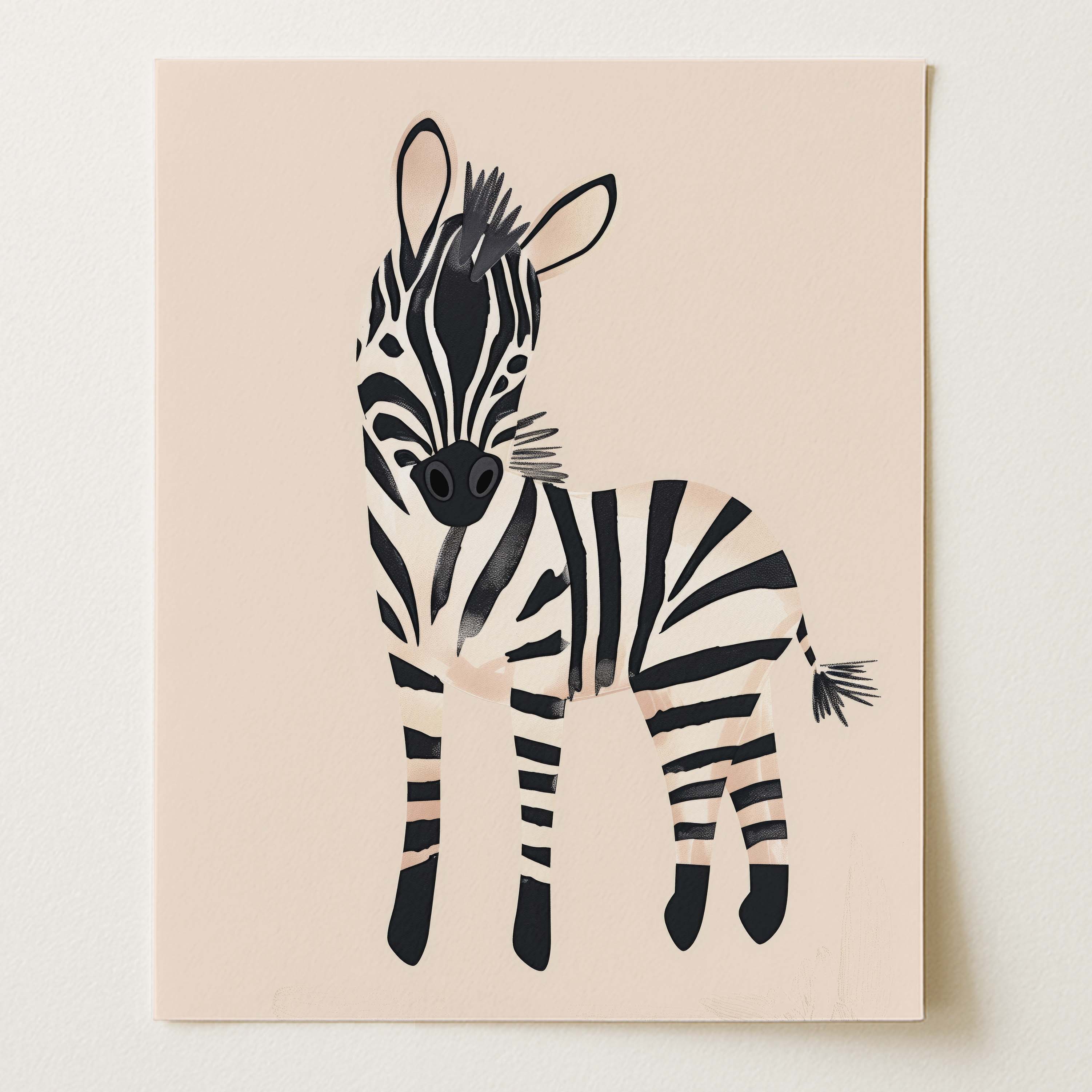 Minimalist Zebra Wall Art Print (Unframed)