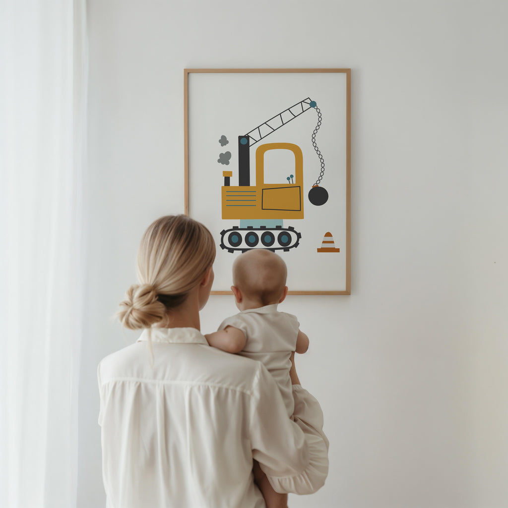 Modern Construction Site Wall Art – Set of 6