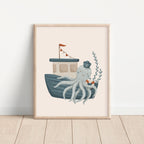 Sea-Life & Sailboats Nursery Wall Art – Set of 6