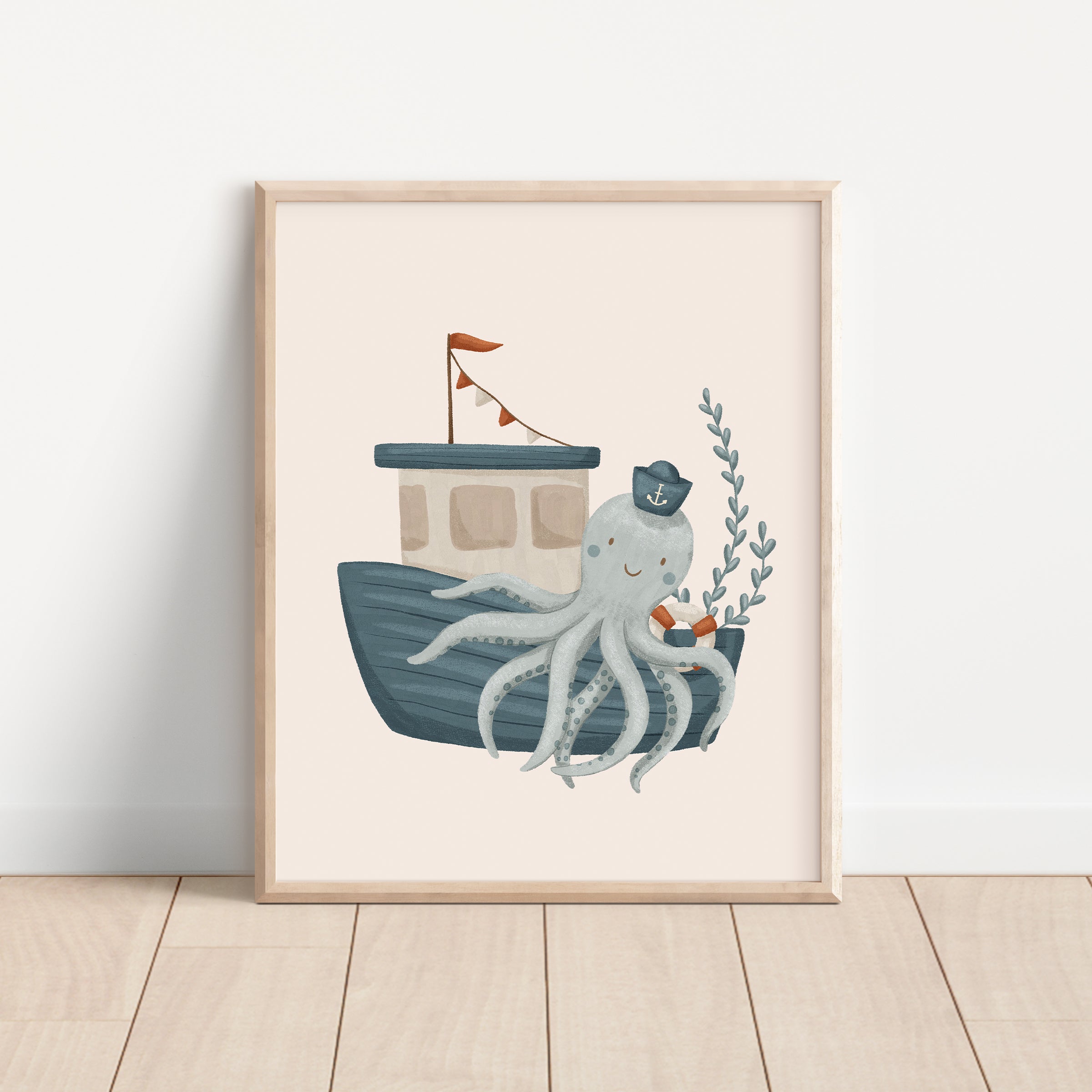 Sea-Life & Sailboats Nursery Wall Art – Set of 6