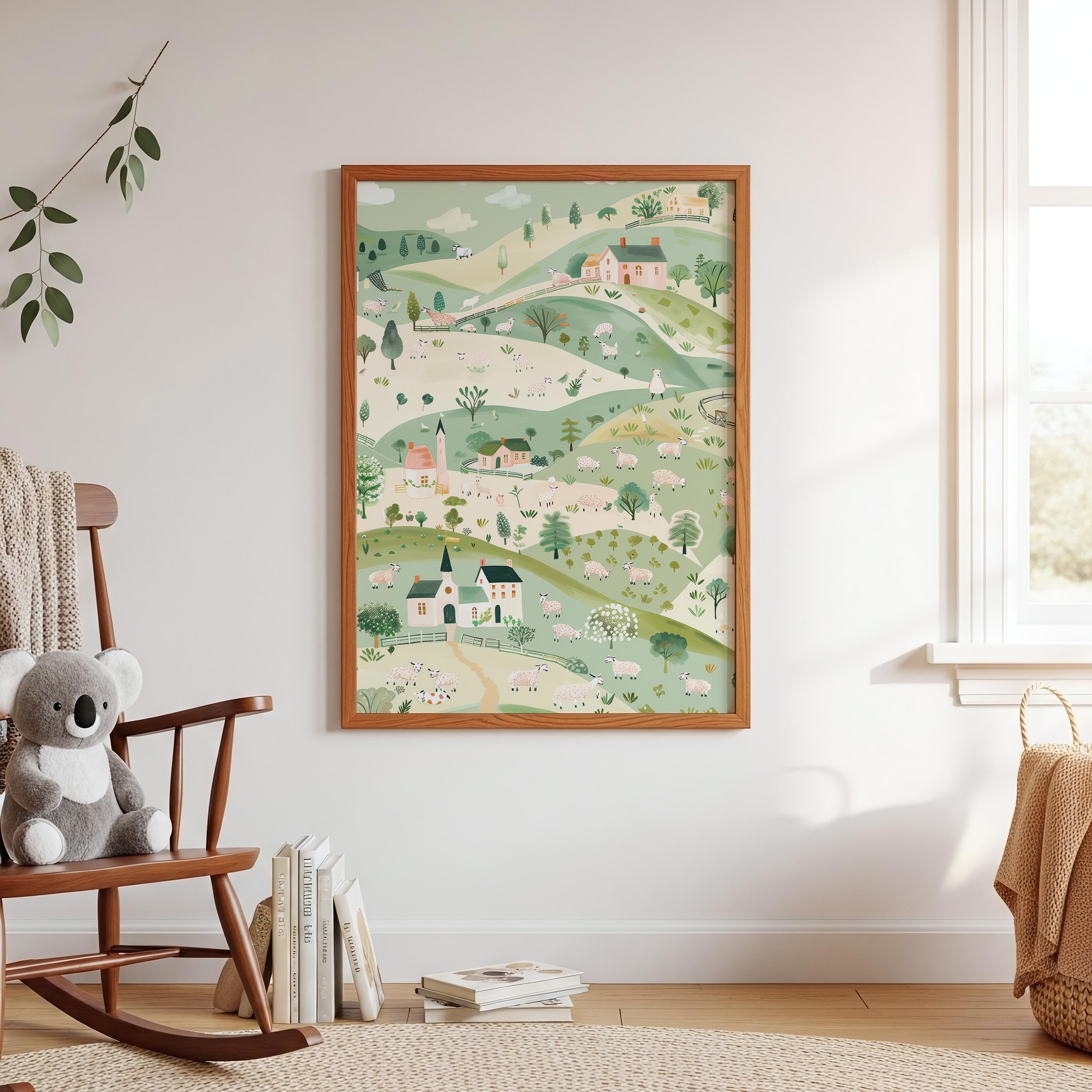 Pastel Countryside Landscape Wall Art