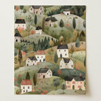 Pastel Countryside Landscape Wall Art (Unframed)