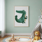 Playful Cartoon Alligator Wall Art Print