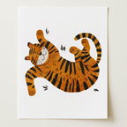 Playful Tiger Wall Art Print (Unframed)