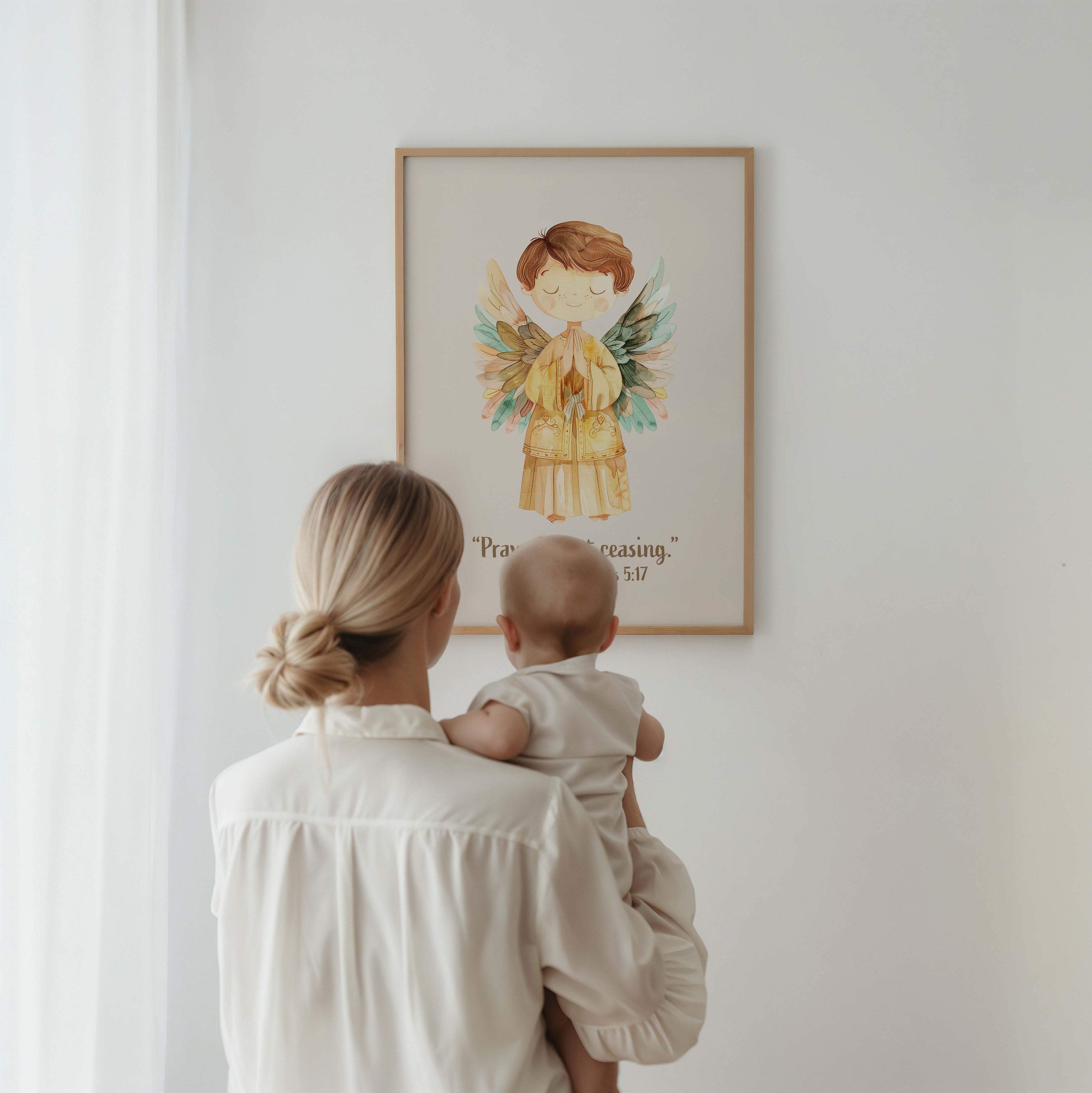 Religious Scripture Nursery Wall Art – 1 Thessalonians 5:17
