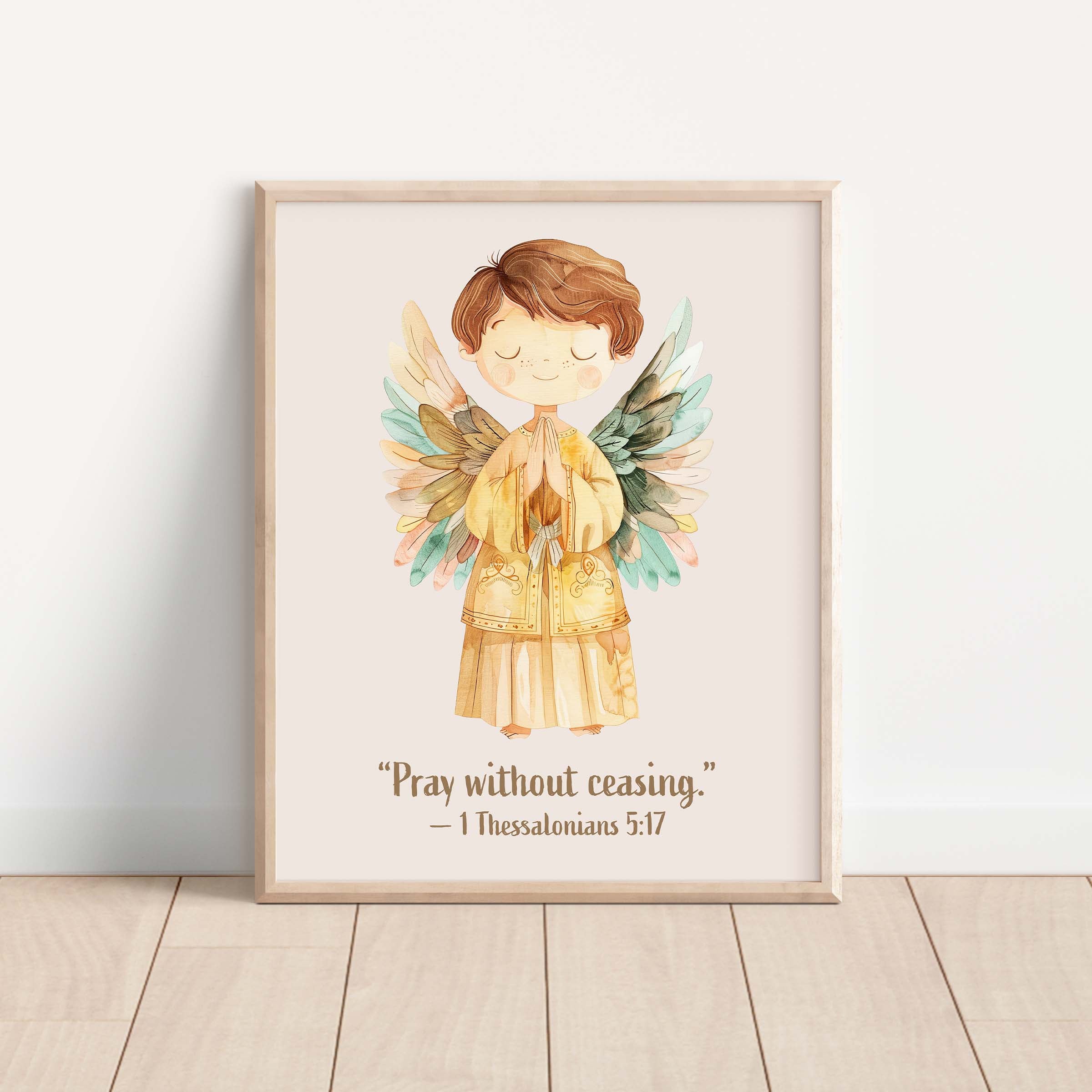 Religious Scripture Nursery Wall Art – 1 Thessalonians 5:17
