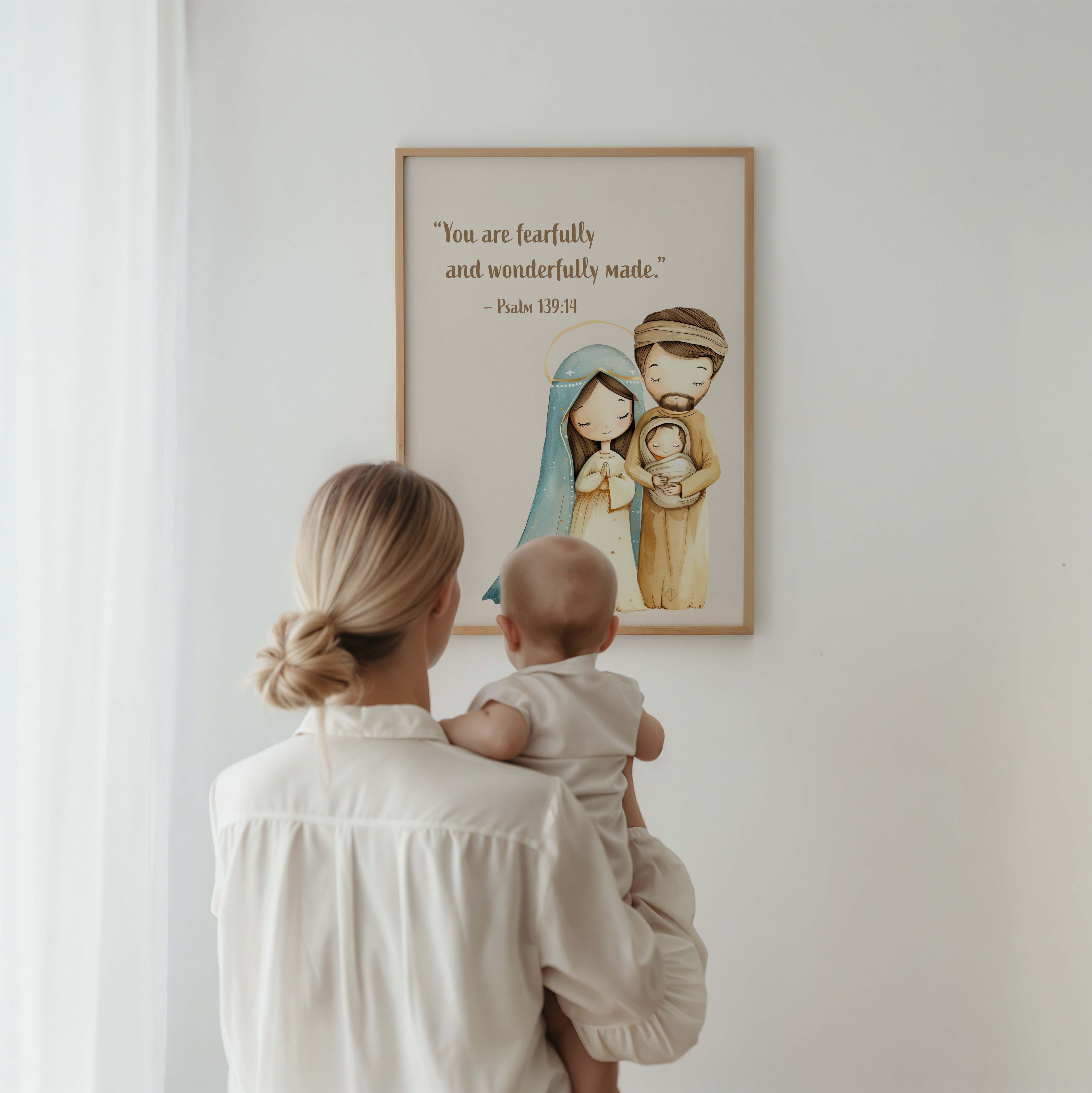Religious Scripture Nursery Wall Art – Psalm 139:14