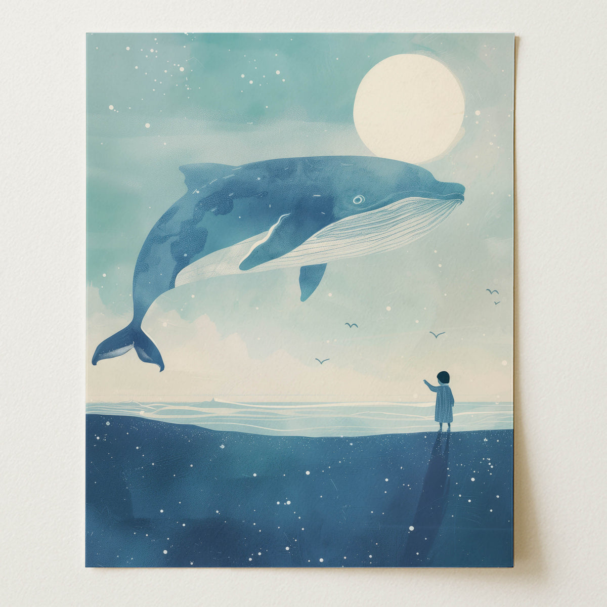 Sky Whale Wall Art Print (Unframed)