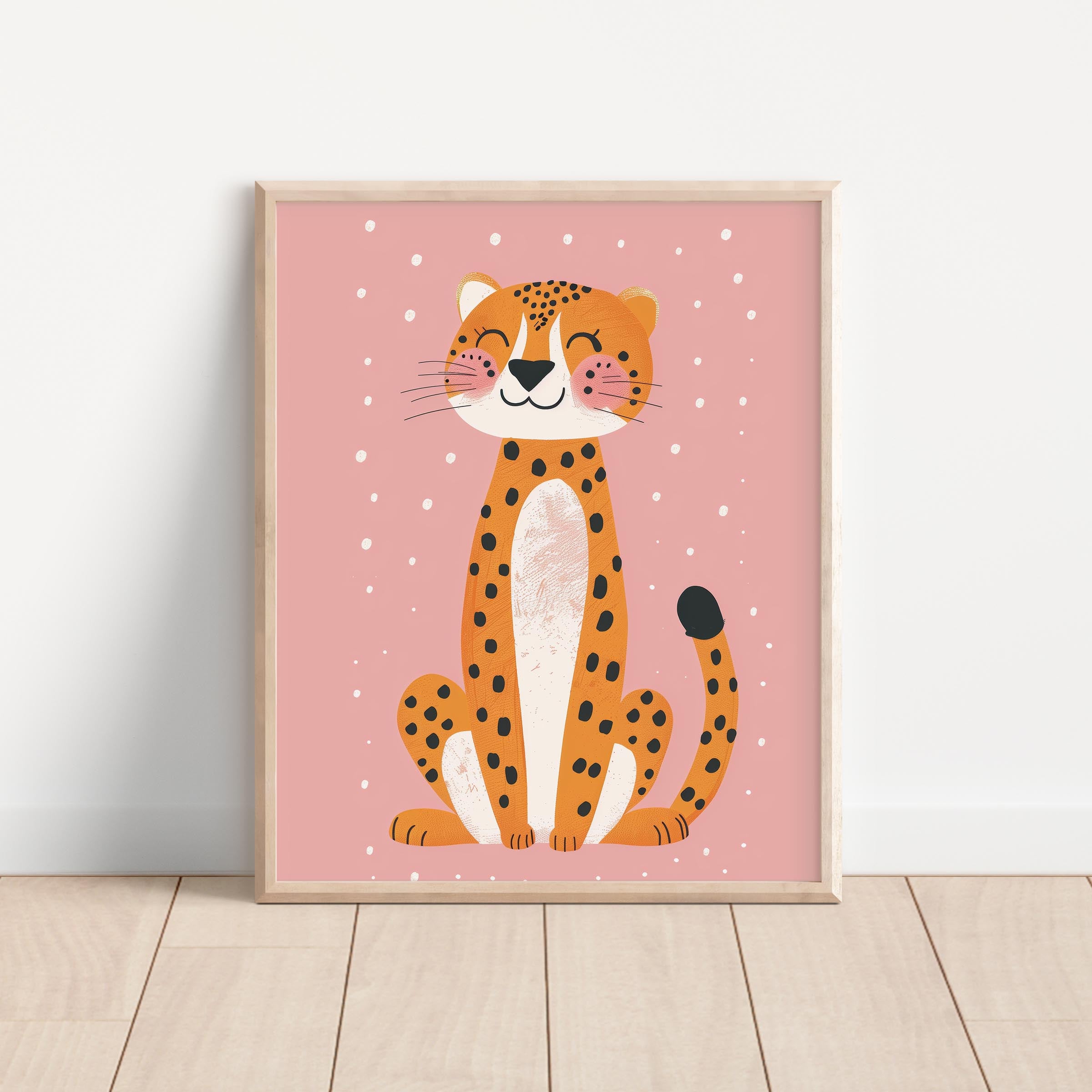 Smiling Cheetah – Modern Nursery Wall Art