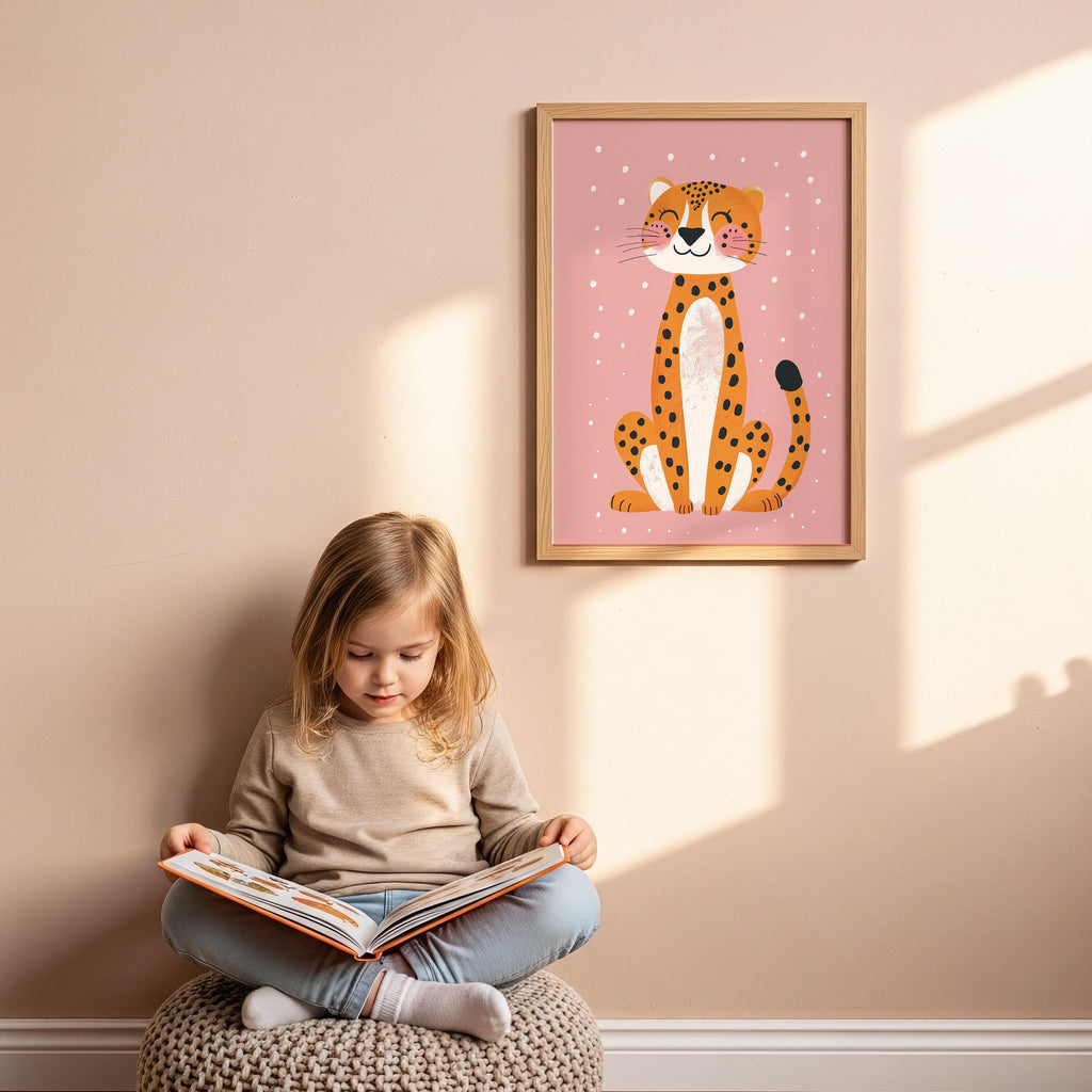 Smiling Cheetah – Modern Nursery Wall Art
