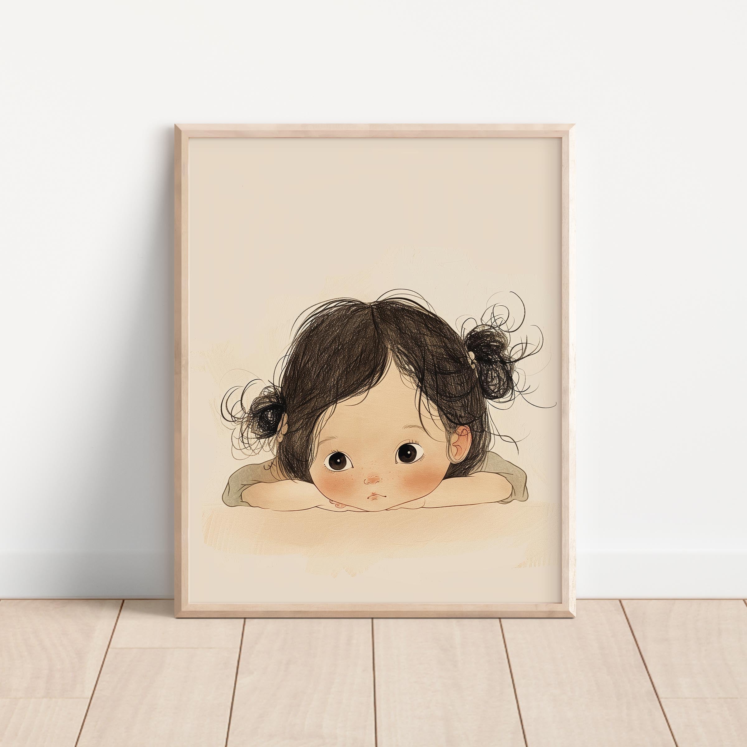 Soft Pastel Child Portrait Nursery Wall Art