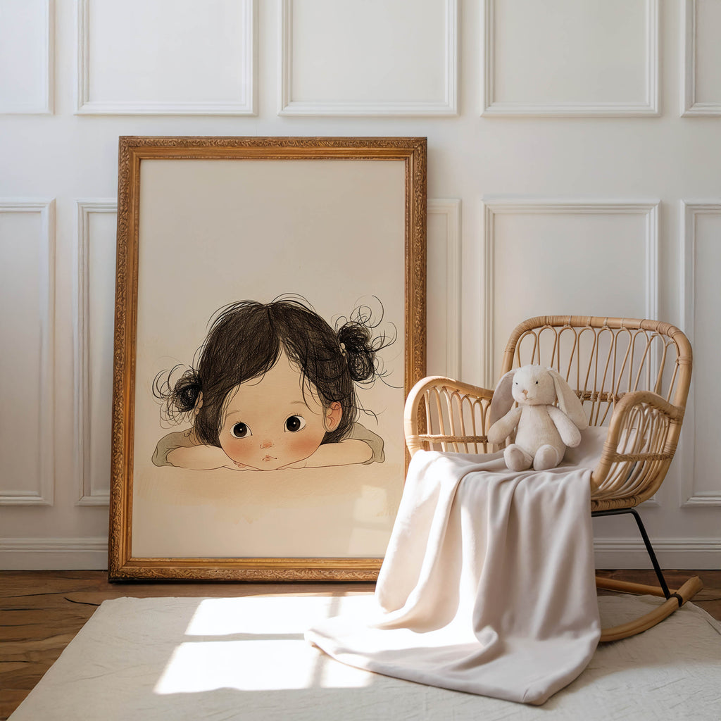 Soft Pastel Child Portrait Nursery Wall Art