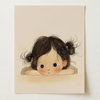 Soft Pastel Child Portrait Nursery Wall Art (Unframed)