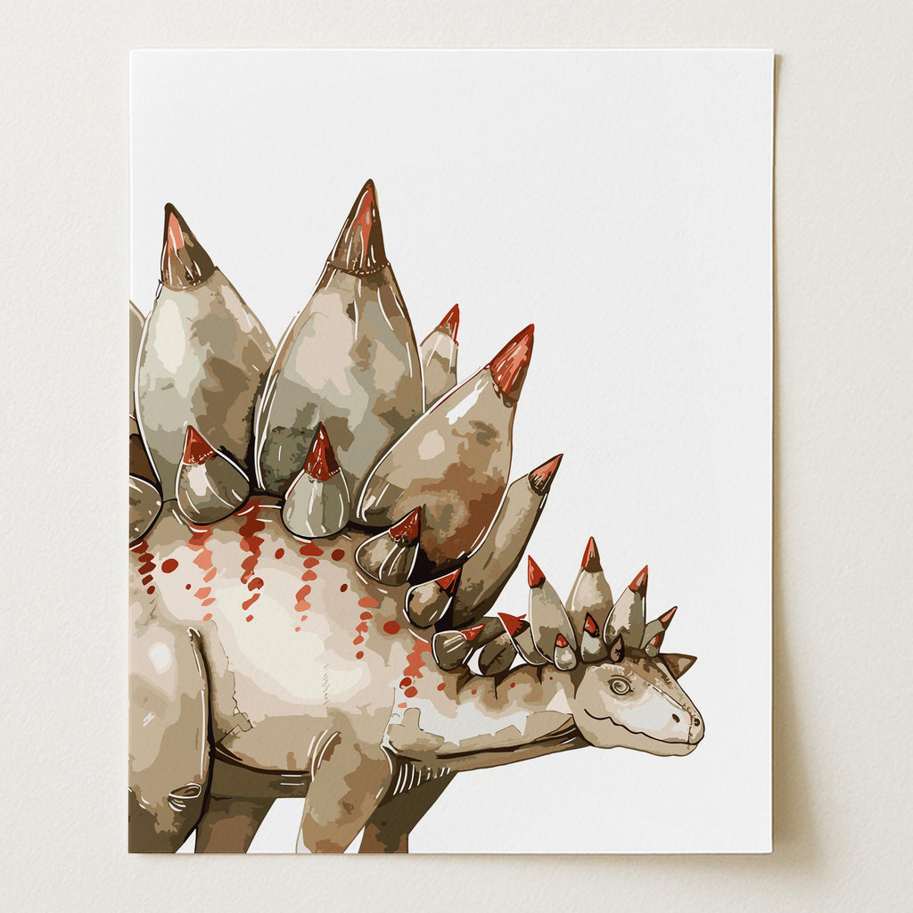 Stegosaurus – Dinosaur Nursery Wall Art Print (Unframed)