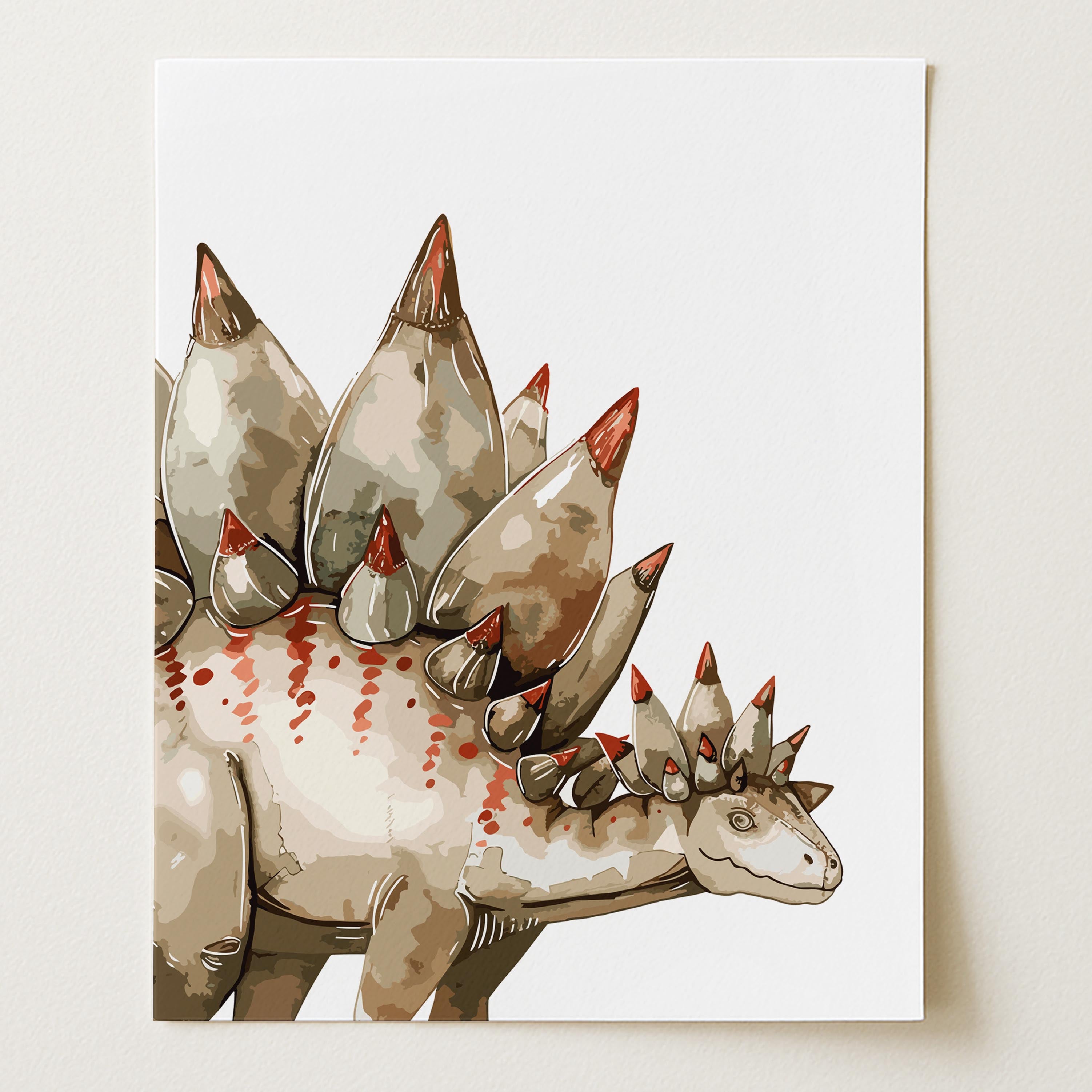 Stegosaurus – Dinosaur Nursery Wall Art Print (Unframed)