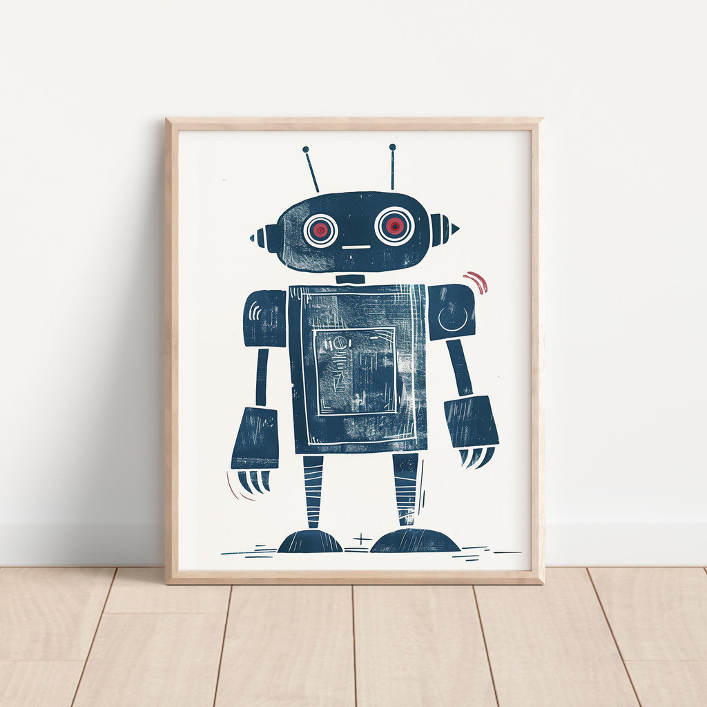 Stylized Robot Wall Art Print