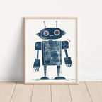 Stylized Robot Wall Art Print