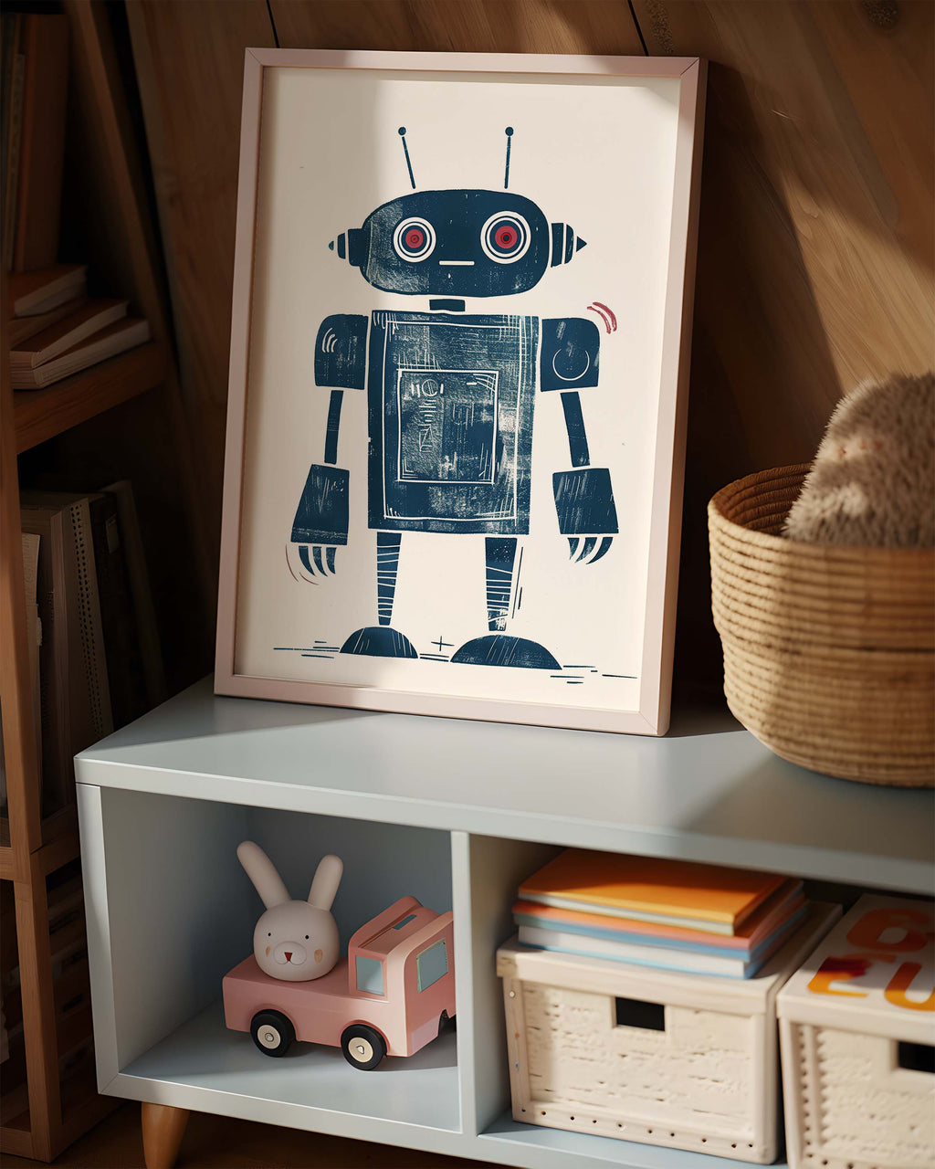 Stylized Robot Wall Art Print