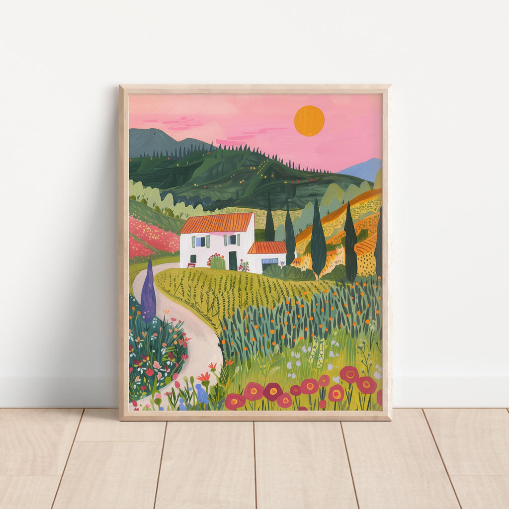 Sunlit Countryside Wall Art Print