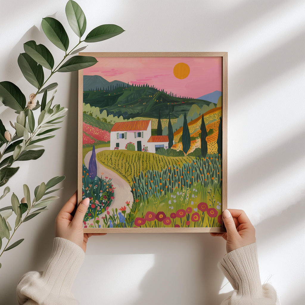 Sunlit Countryside Wall Art Print
