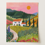 Sunlit Countryside Wall Art Print (Unframed)