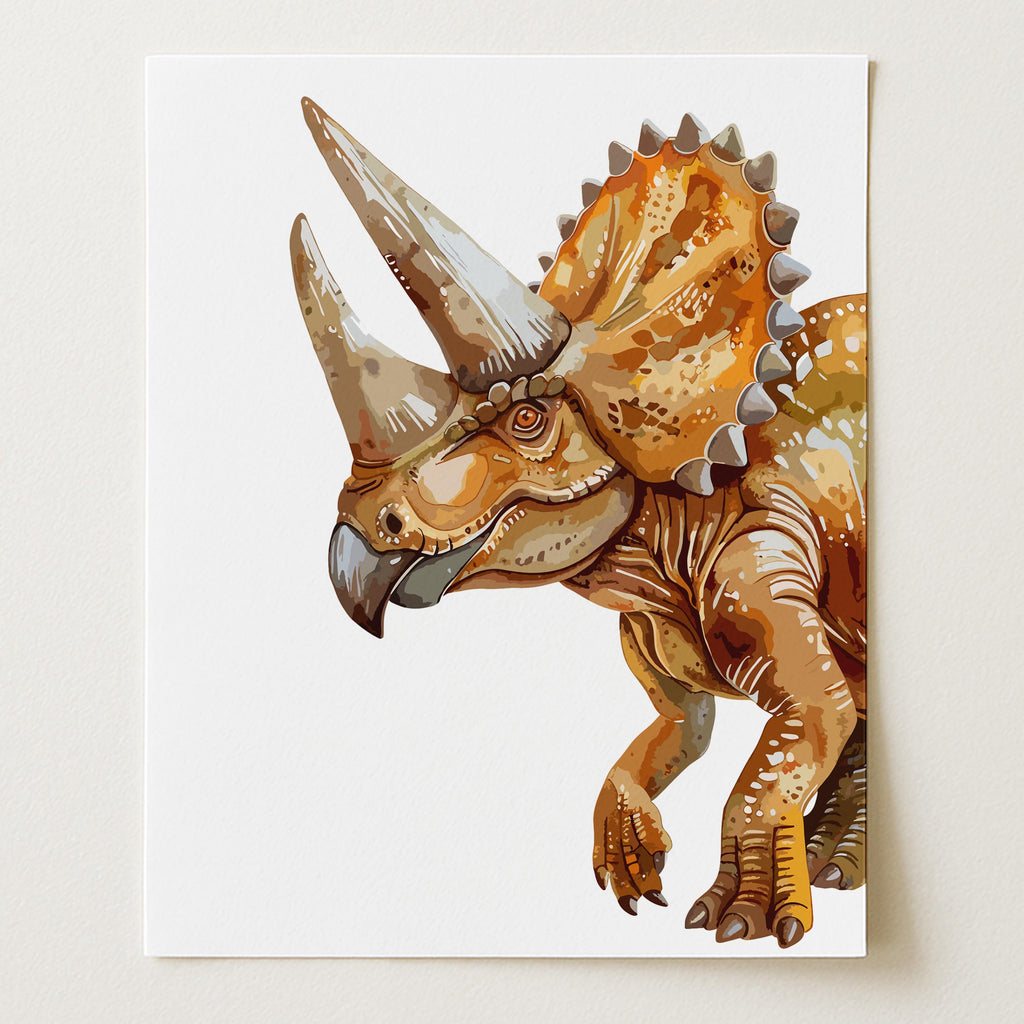 Triceratops – Dinosaur Nursery Wall Art Print (Unframed)