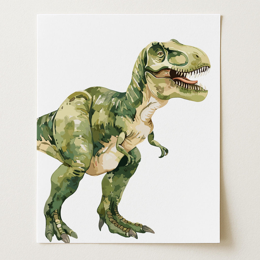 Tyrannosaurus Rex – Dinosaur Nursery Wall Art Print (Unframed)