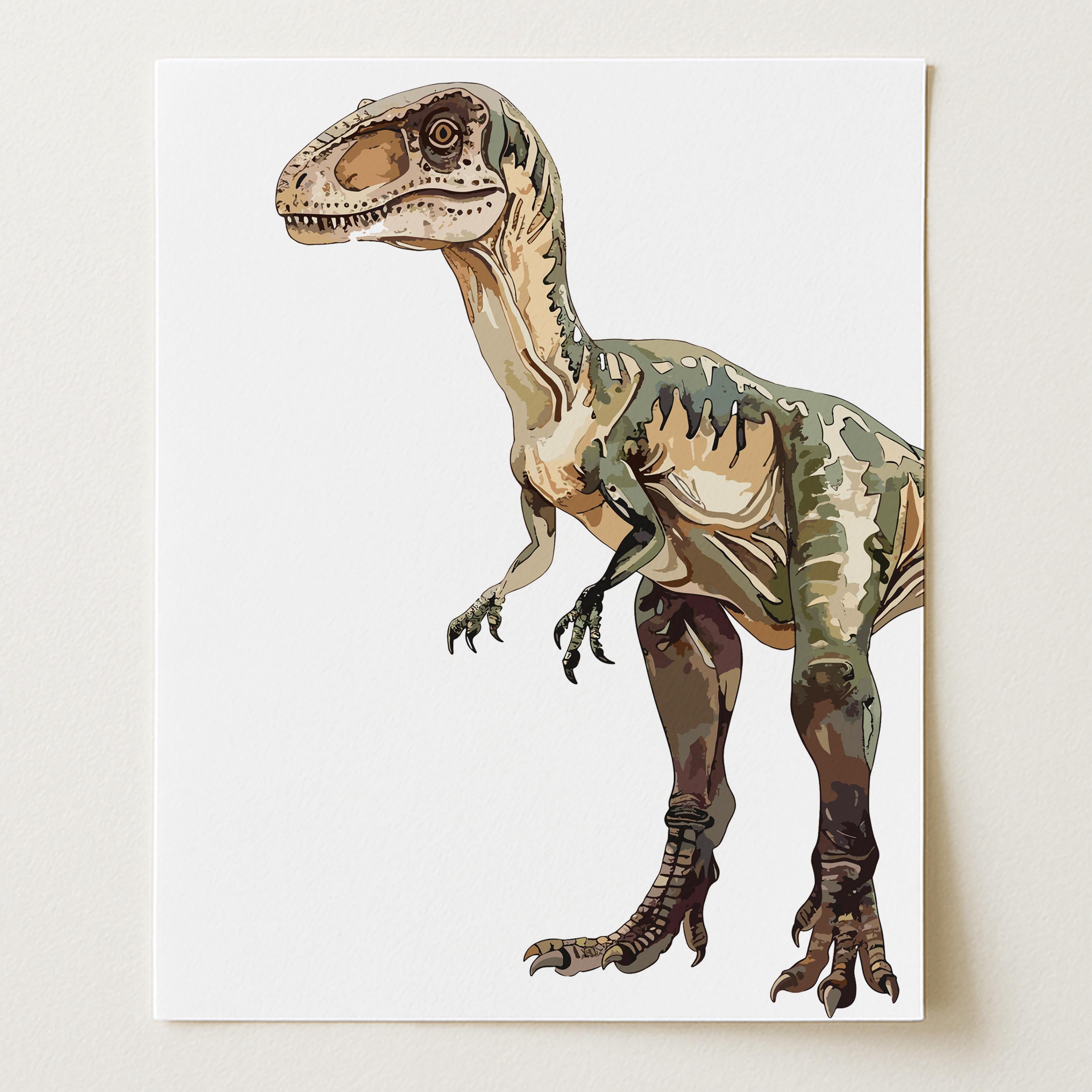 Velociraptor – Dinosaur Nursery Wall Art Print (Unframed)