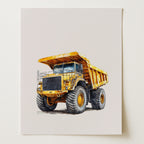 Construction Trucks Nursery Wall Art Prints - Set of 6 (Unframed)