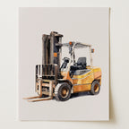 Construction Trucks Nursery Wall Art Prints - Set of 6 (Unframed)