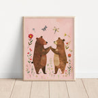 Whimsical Bear Friends Wall Art Print