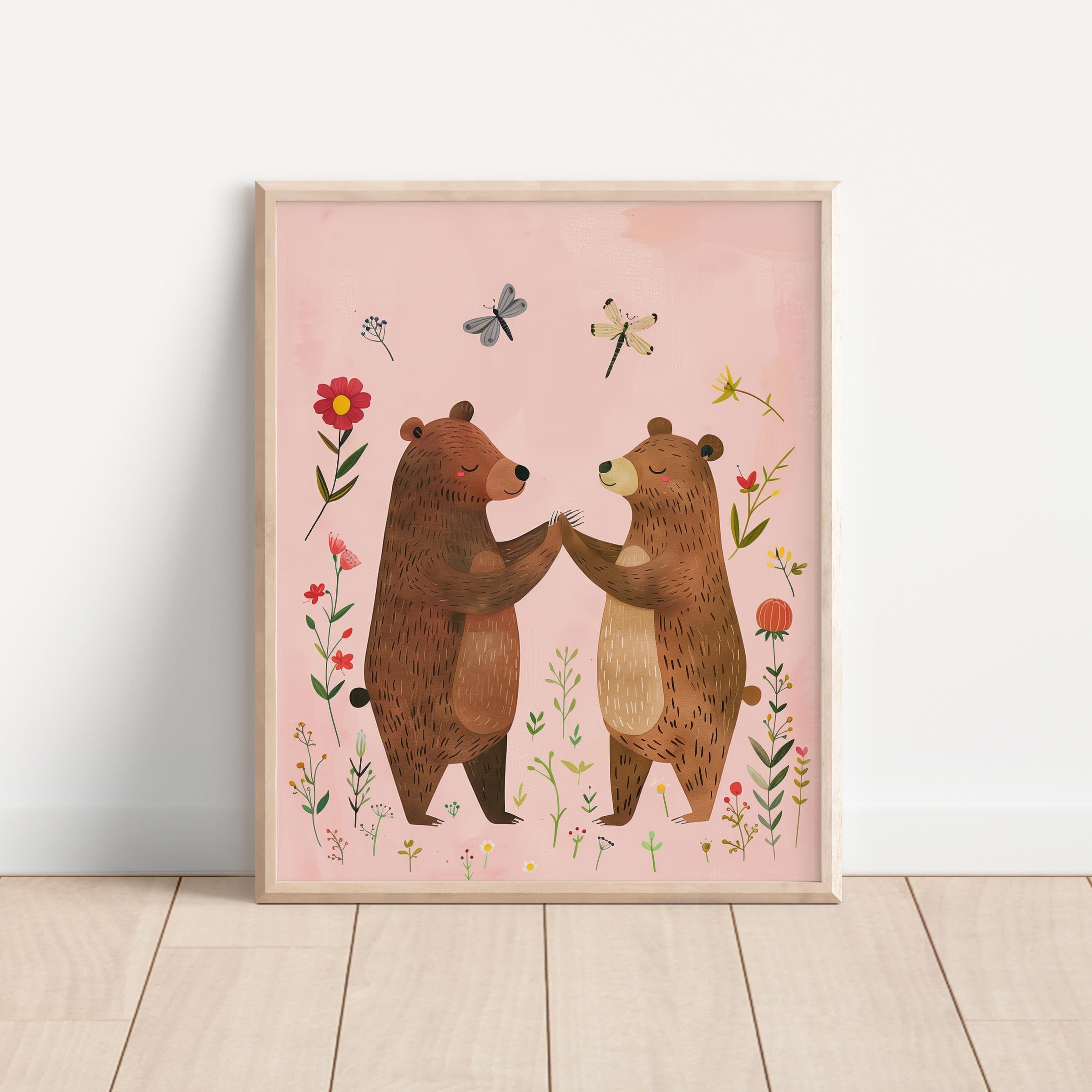 Whimsical Bear Friends Wall Art Print