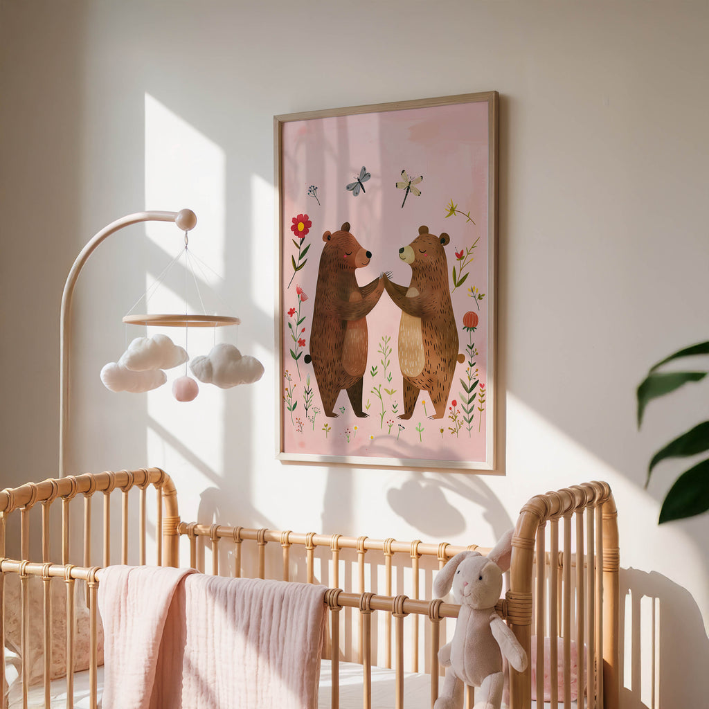 Whimsical Bear Friends Wall Art Print