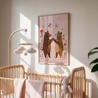 Whimsical Bear Friends Wall Art Print