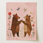 Whimsical Bear Friends Wall Art Print (Unframed)