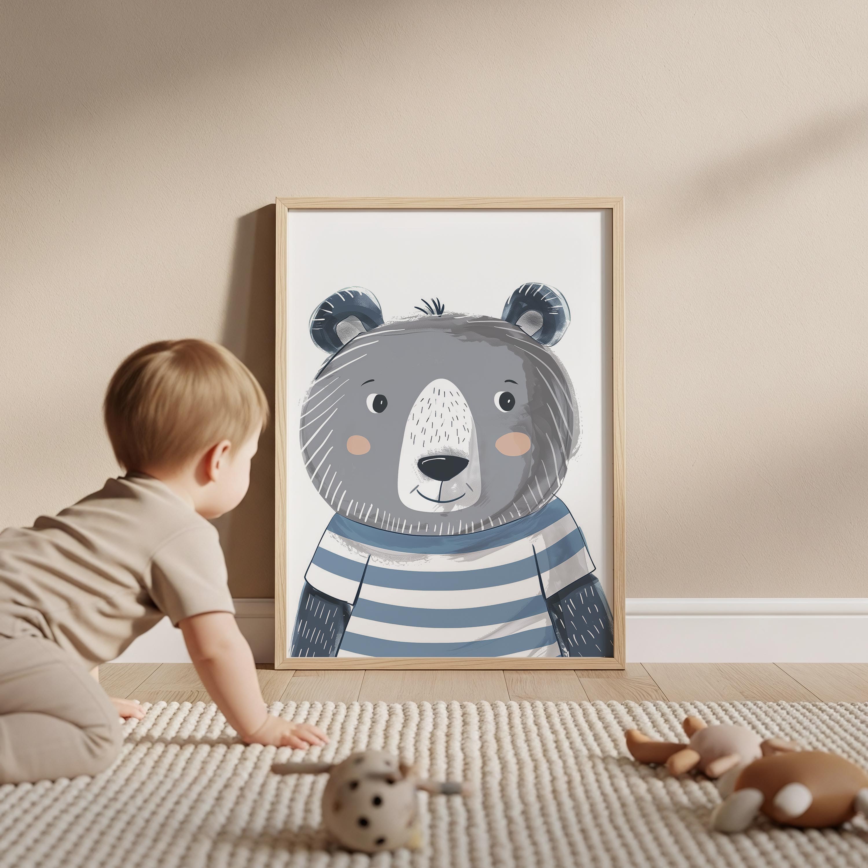 Whimsical Bear Wall Art Print