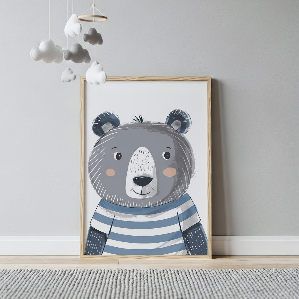 Whimsical Bear Wall Art Print