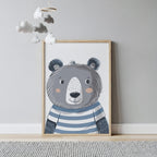 Whimsical Bear Wall Art Print