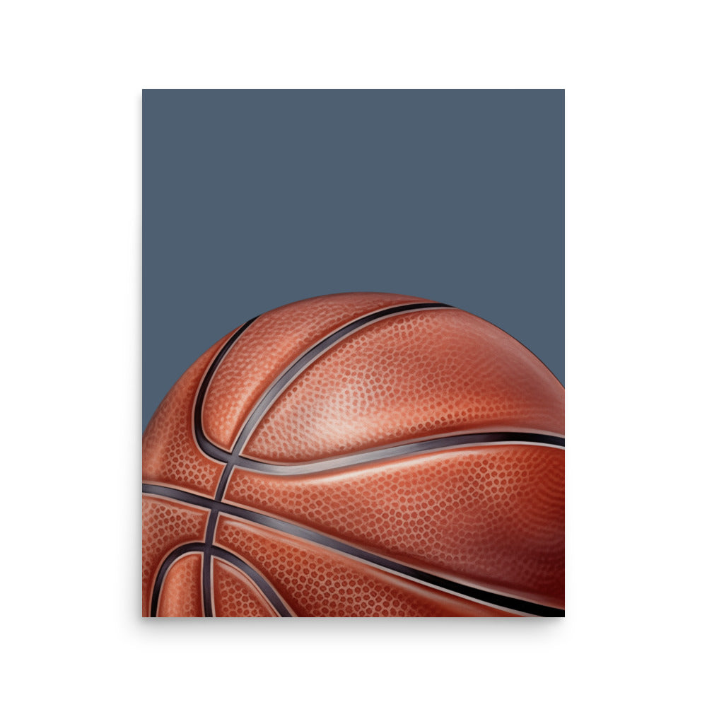 basketball with a blue background