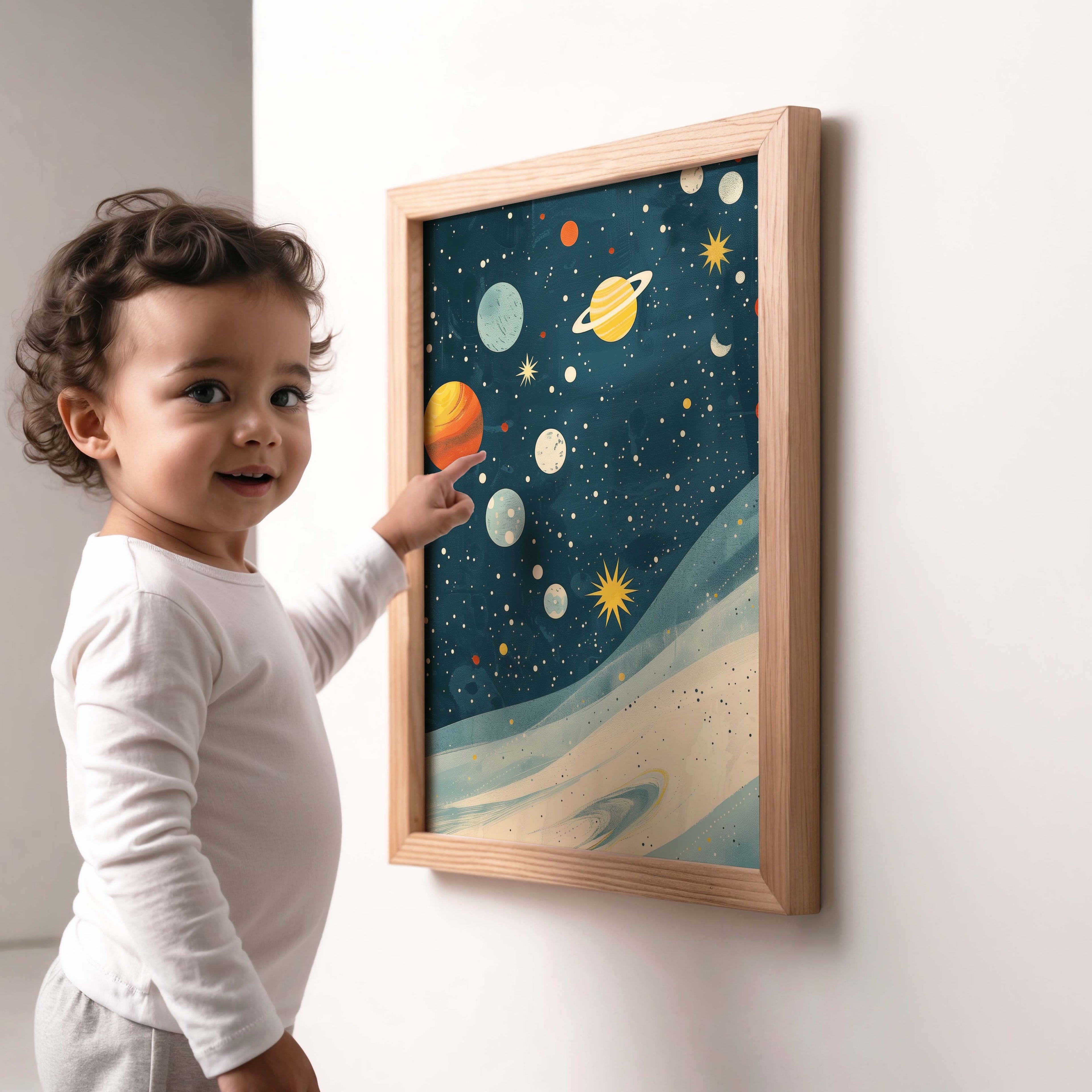 Outer Space Planets & Stars Wall Art – Single Print