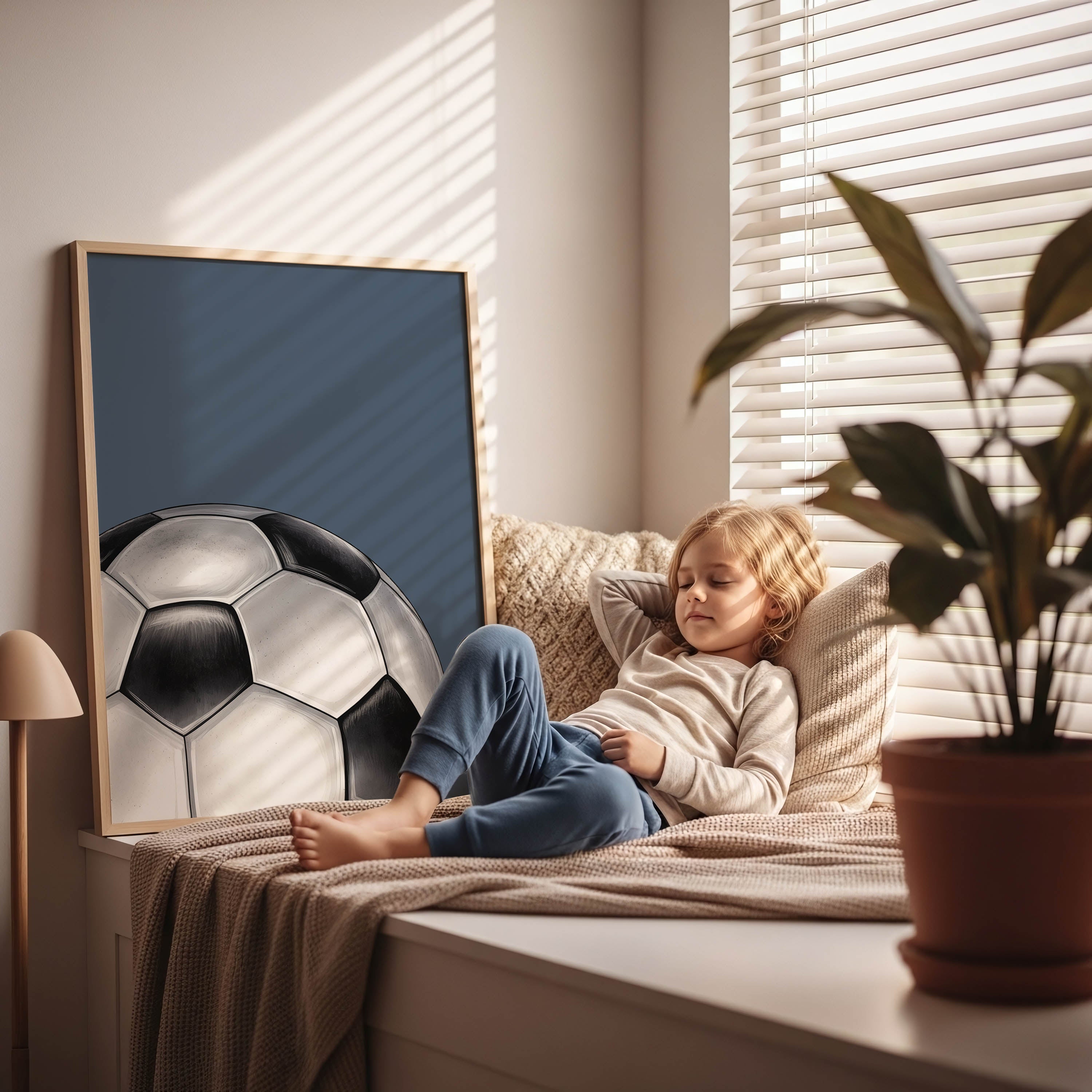 Classic Soccer Ball Wall Art Print (Unframed)