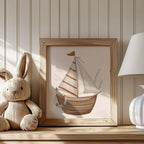 Wood Sailboat “Welcome On Board” Nautical Nursery Wall Art