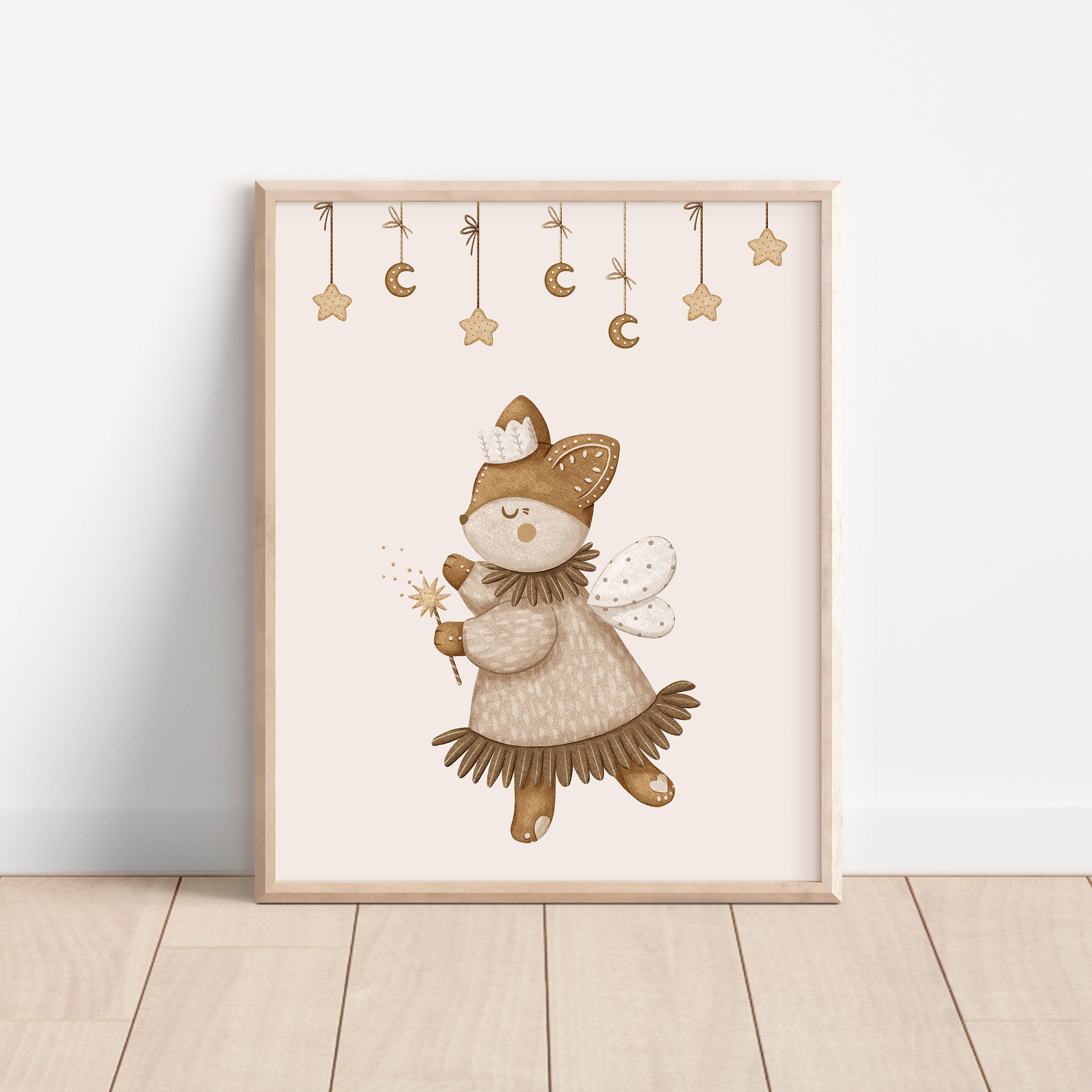 Fox with Magic Wand – Whimsical Woodland Wall Art