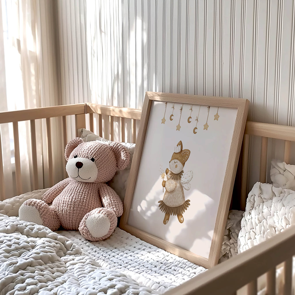 Fox with Magic Wand – Whimsical Woodland Wall Art