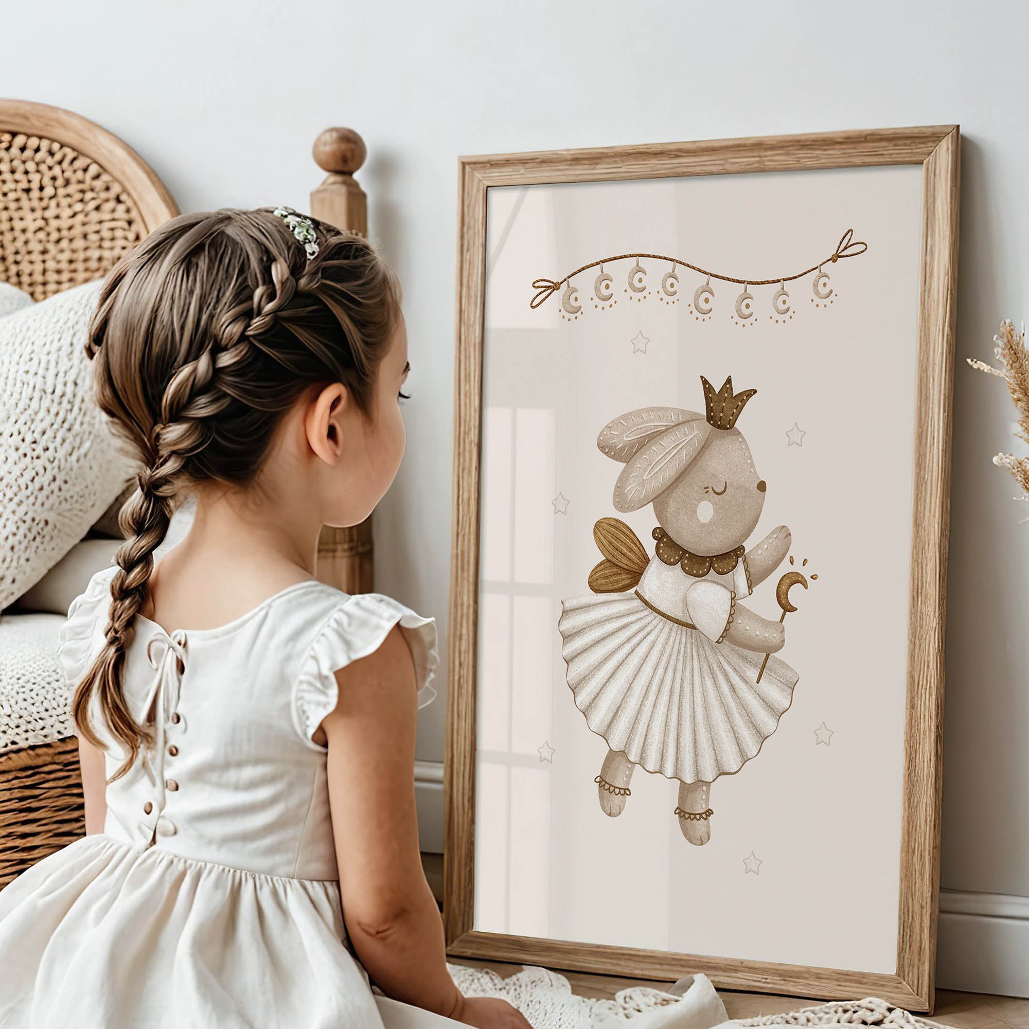 Rabbit with Magic Wand – Whimsical Woodland Wall Art