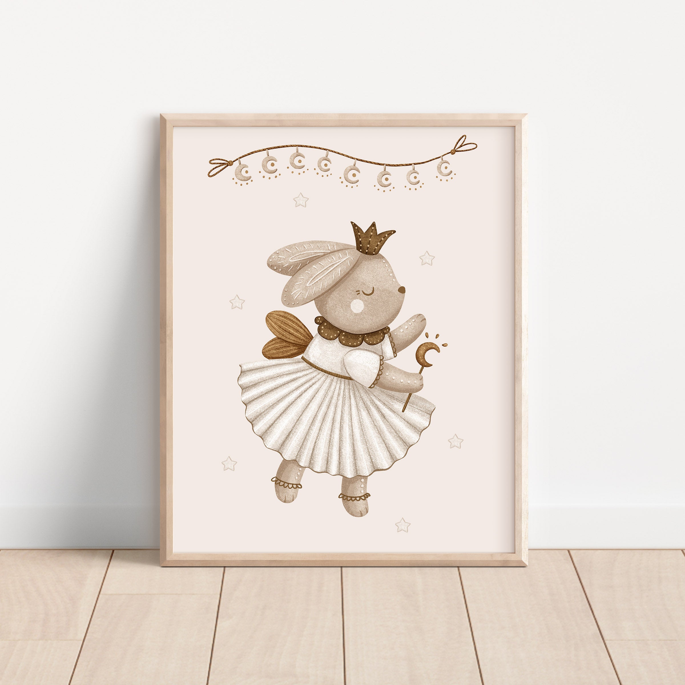 Rabbit with Magic Wand – Whimsical Woodland Wall Art